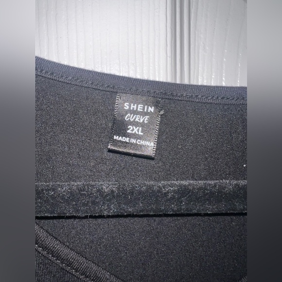 SHEN Curve Striped long sleeve dress with brown pocket and elbow patches SZ 2XL - Picture 2 of 4